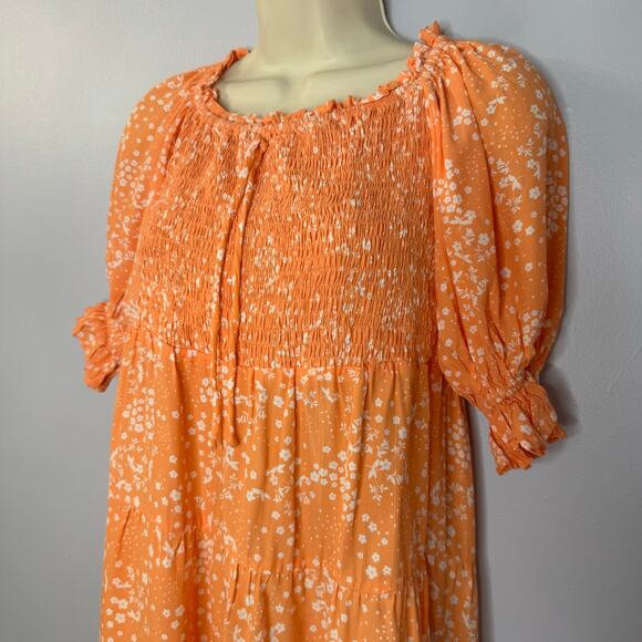 Faithfull The Brand Charlotte Mini Dress Stevie Floral Print Tiered Babydoll 6 - Picture 6 of 13